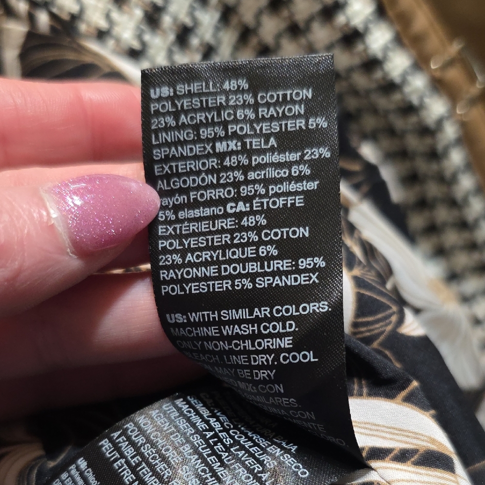 White House Black Market Houndstooth Blazer with Brown Trim - Picture 11 of 16
